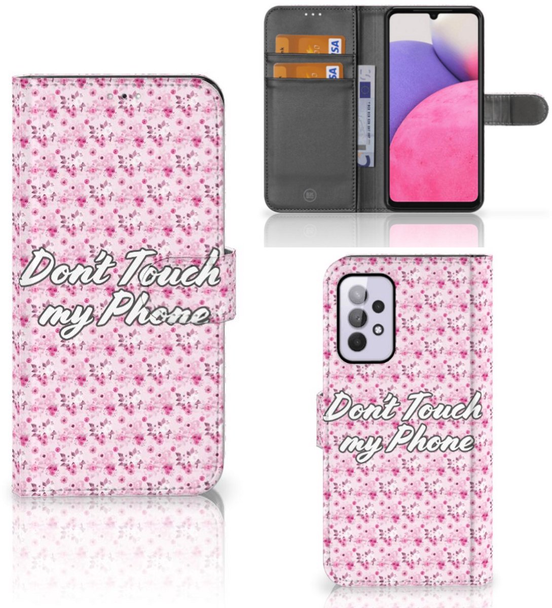 Samsung Galaxy A33 5G Portemonnee Hoesje Flowers Pink DTMP