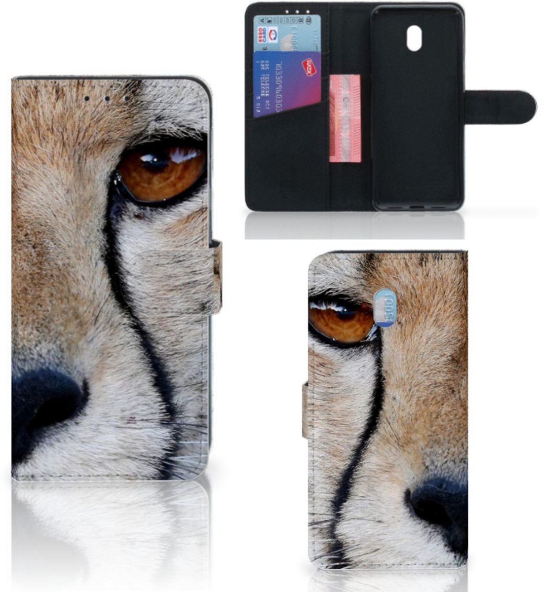 Book Case voor Xiaomi Redmi 8A Telefoonhoesje met Pasjes Cheetah