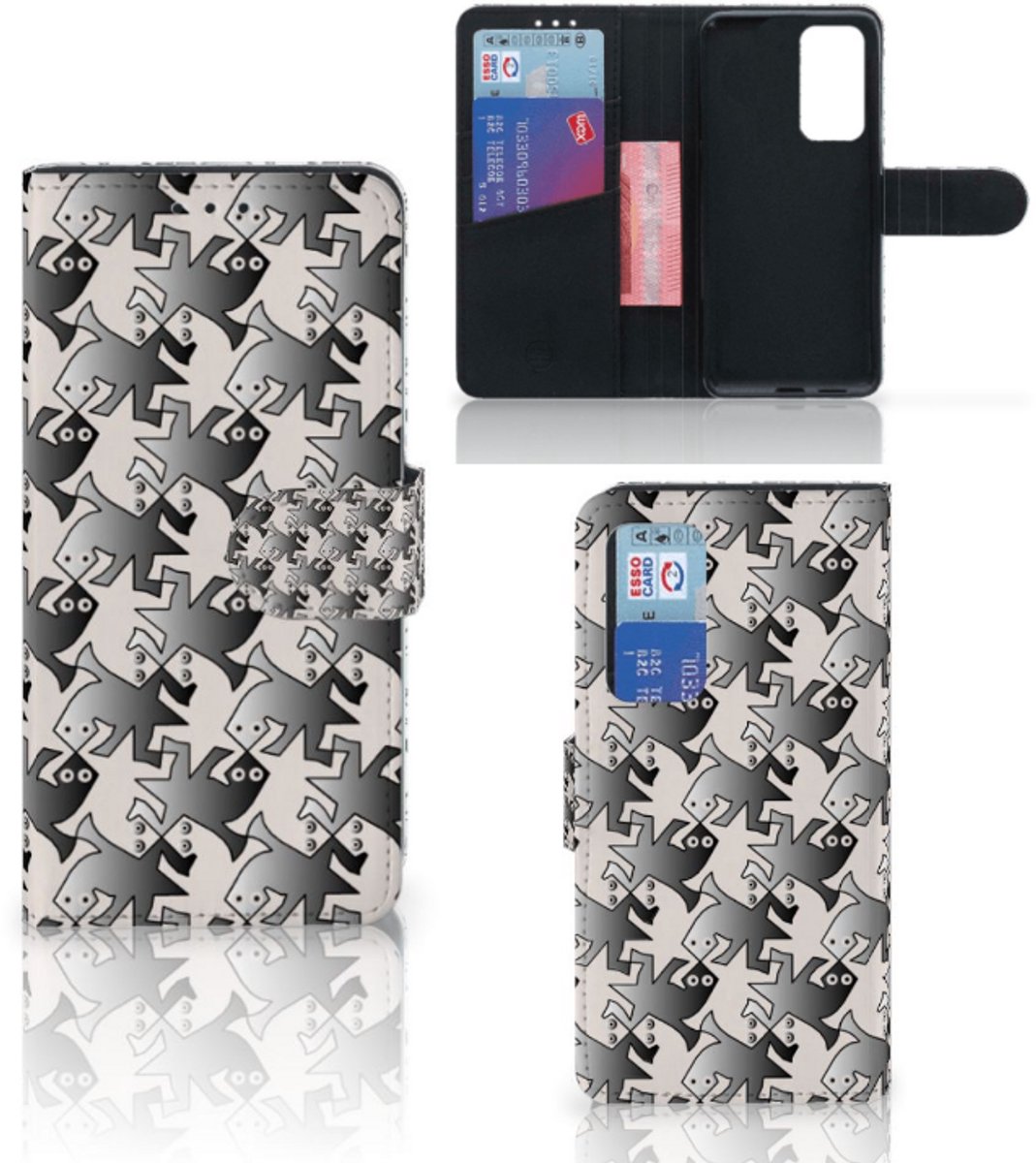 Book Case voor Huawei P40 Telefoonhoesje met Pasjes Salamander Grey