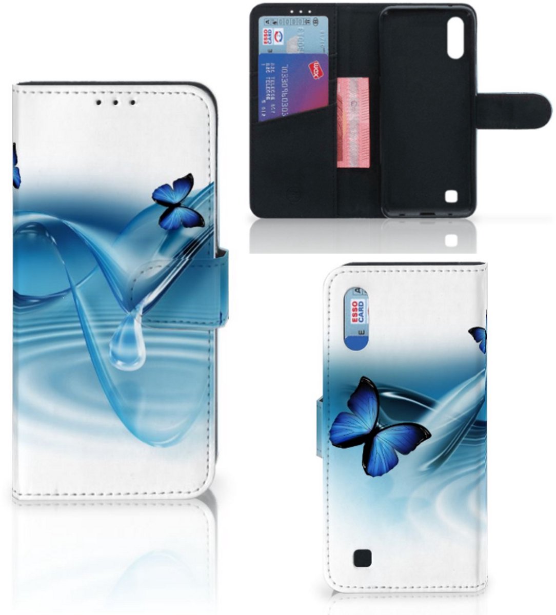 Samsung Galaxy M10 Telefoonhoesje met Pasjes Vlinders