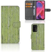Étui portefeuille OPPO A54 5G | A74 5G | Coque A93 5G Wood Vert