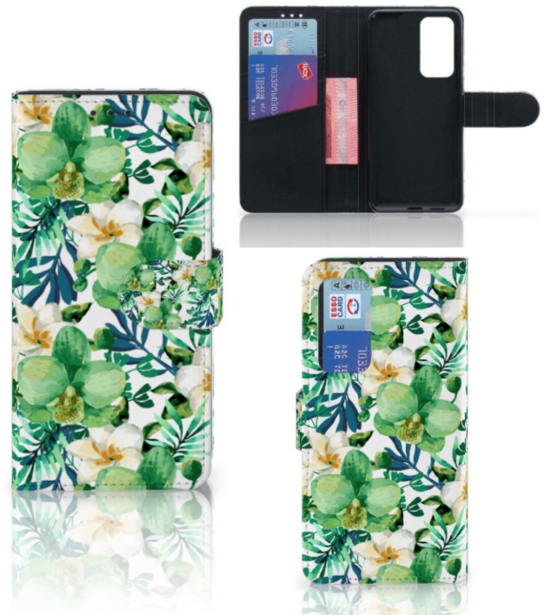 Huawei P40 Hoesje Orchidee Groen