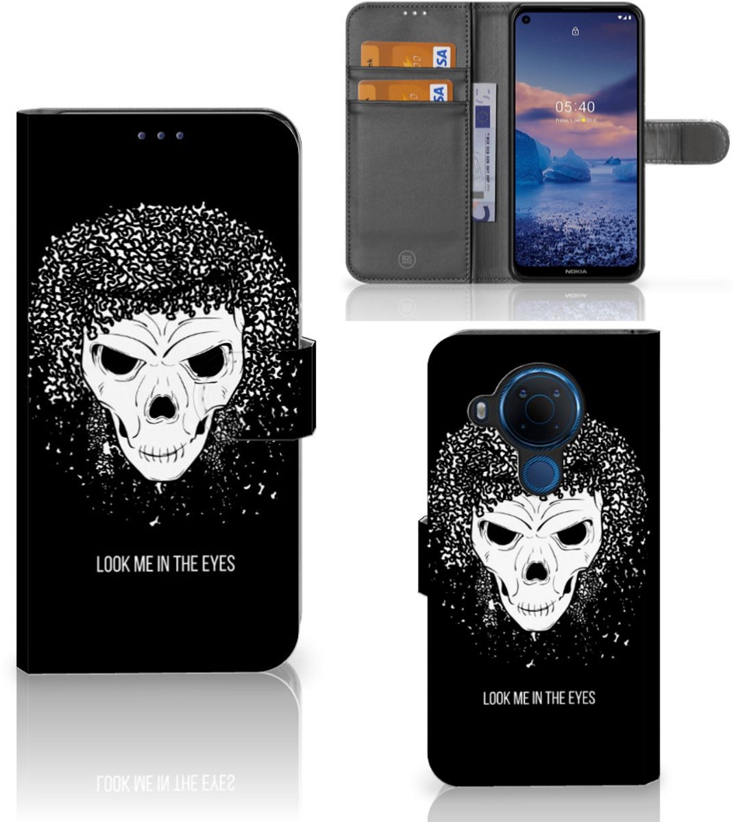 Telefoonhoesje met Naam Nokia 5.4 Skull Hair