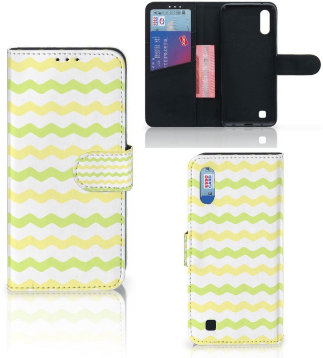 Samsung Galaxy M10 Telefoon Hoesje Waves Yellow