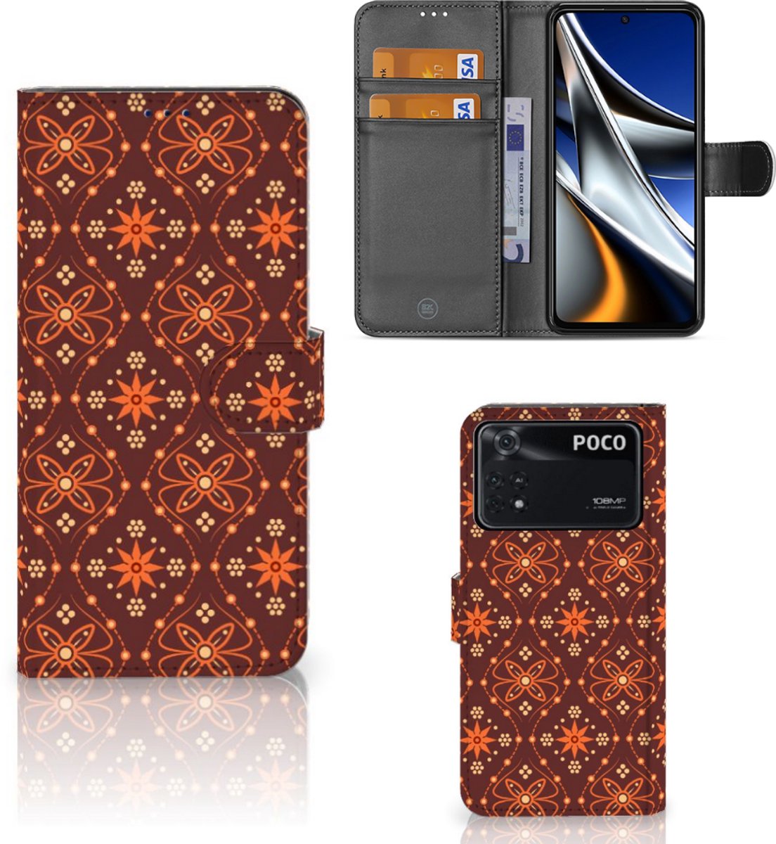 Xiaomi Poco X4 Pro 5G Telefoon Hoesje Batik Brown