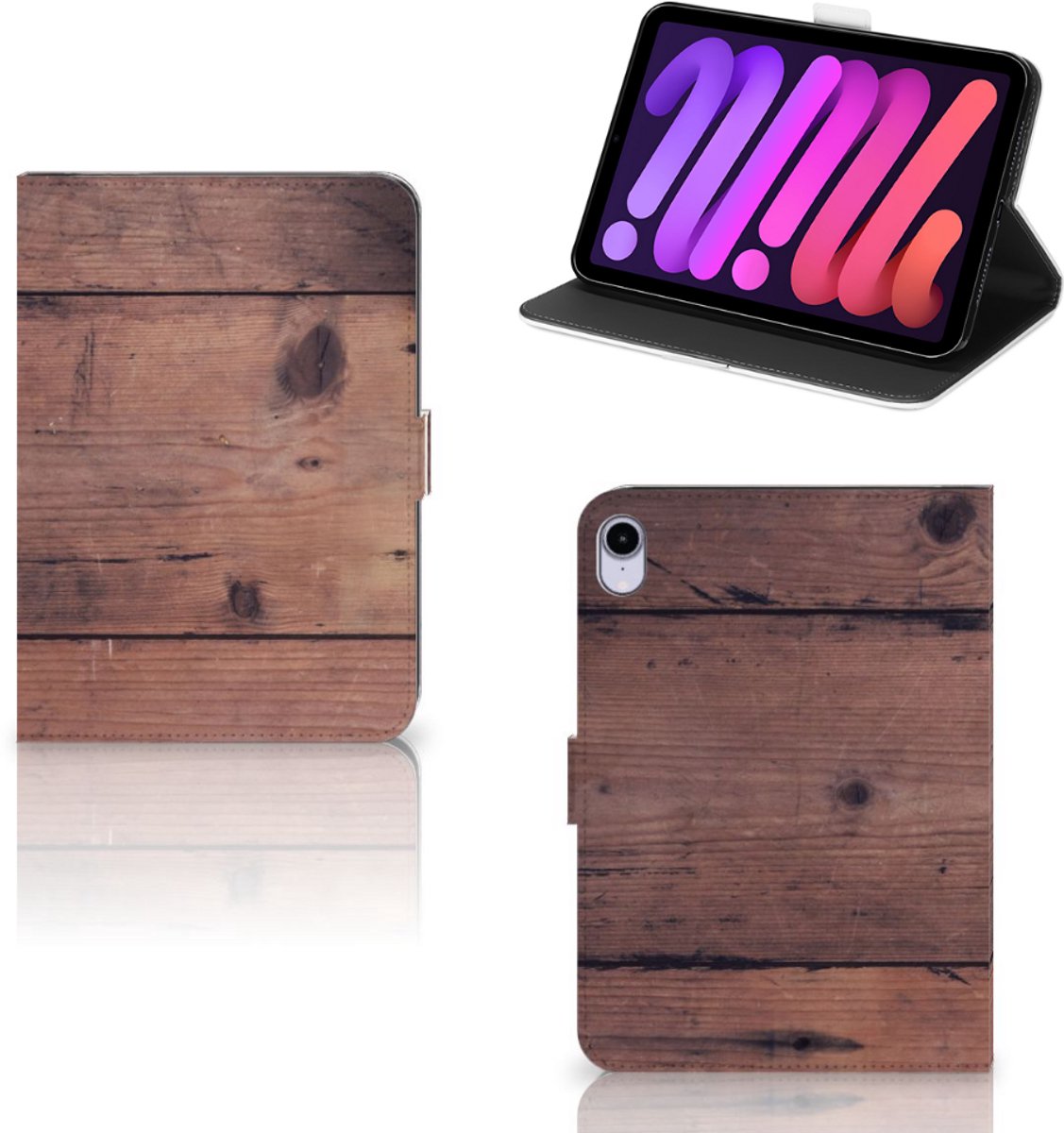 iPad Mini 6 (2021) Tablet Book Cover Old Wood