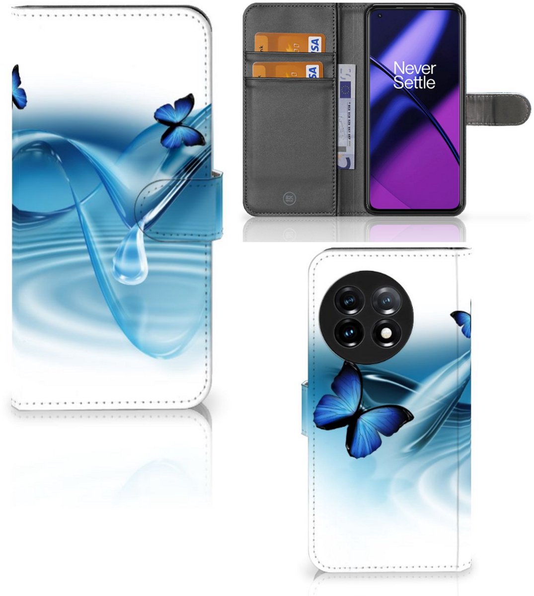 OnePlus 11 Telefoonhoesje met Pasjes Vlinders