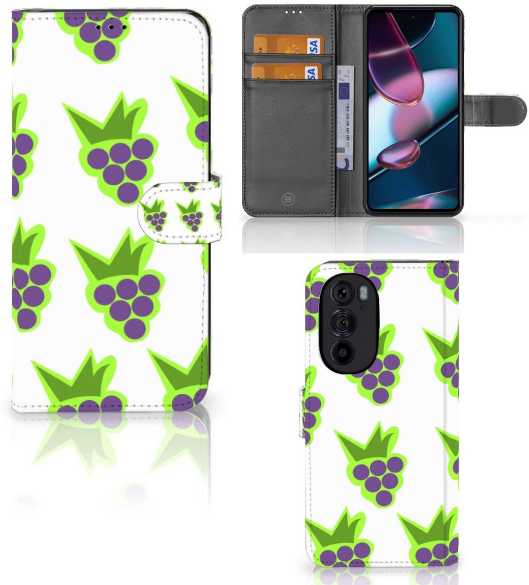 Motorola Edge 30 Pro Book Cover Druiven