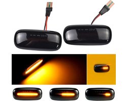 Hacreyatu Dynamisch helder glas LED zijknipperlichten voor A-u-di A3 S3 8L A8 D2 TT 8N (zwart)
