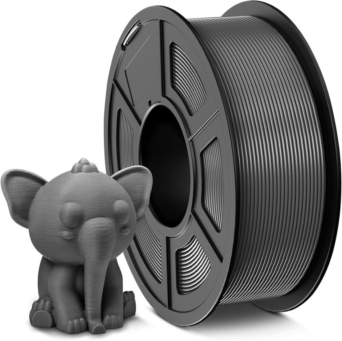 TECBEARS PETG filament 1,75 mm, grijs, sterke taaiheid, 1 kg spoel, maatnauwkeurigheid +/- 0,02 mm, compatibel met FDM-printers