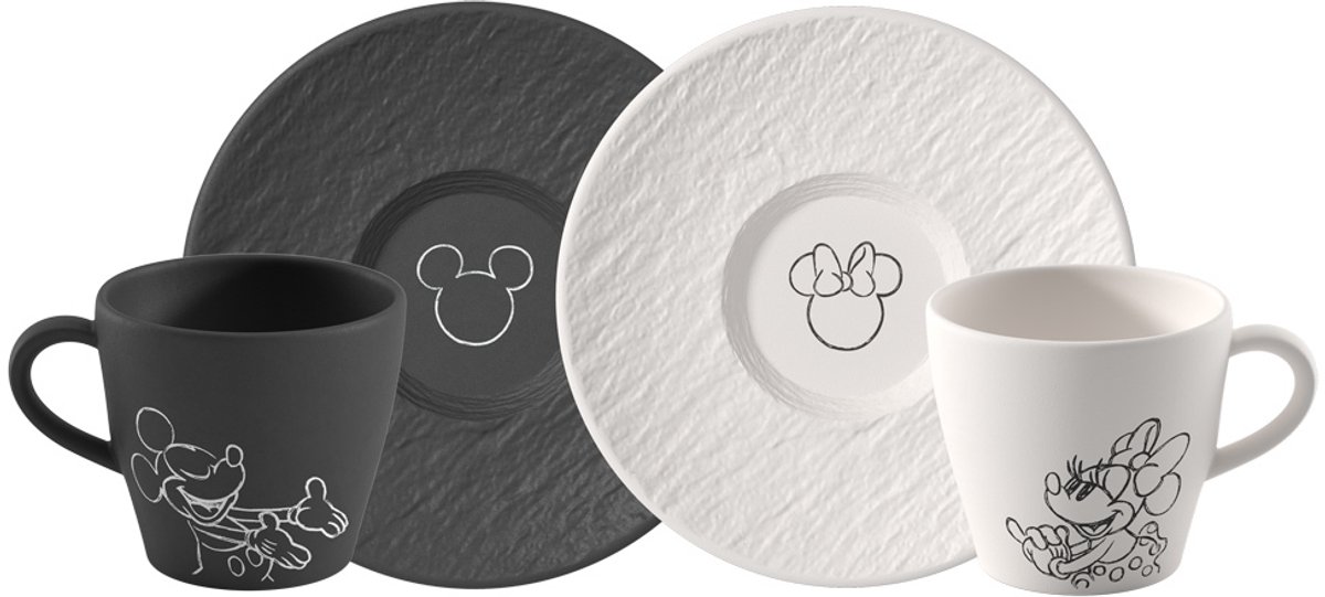 Kaffeetassen mit Untertassen Manufacture Rock – Mickey Mouse 160 ml Set van 2