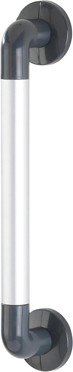 WENKO Badkamerveiligheidsgreep Secura zilver 43 cm wandgreep voor badkuip of toilet, aluminium, mat, 8 x 43 x 7 cm