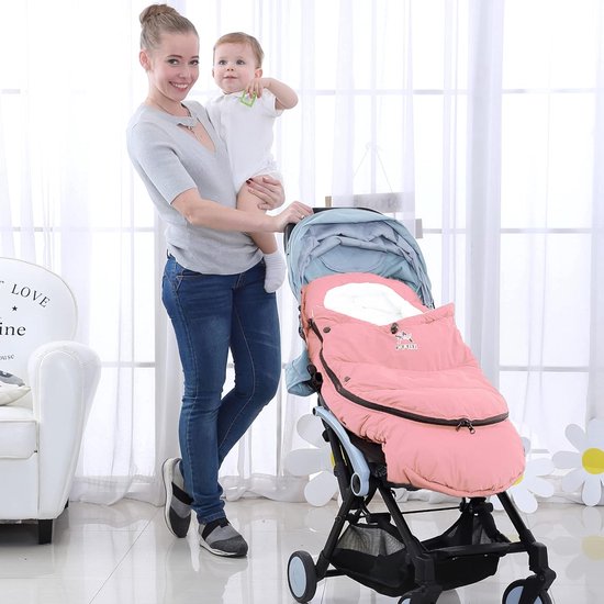 Wandelwagen Voetenzak - Baby Slaapzak - Baby Warm Houden - Afneembaar Ontwerp - 88 x 46 cm - Roze — afbeelding 2