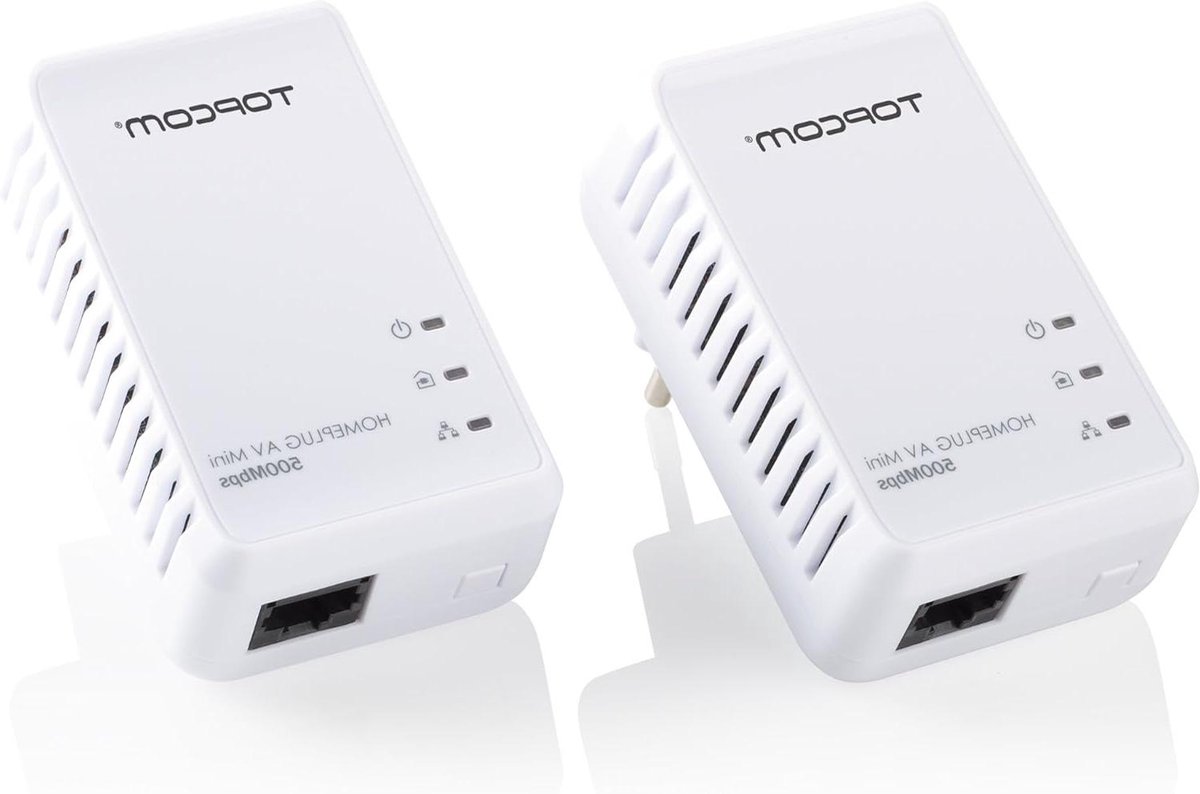 PowerLAN Mini Adapter Kit - PLC Adapters - Netwerk Uitbreiden - 500 Mbps Snelheid - Compact Formaat - Wit