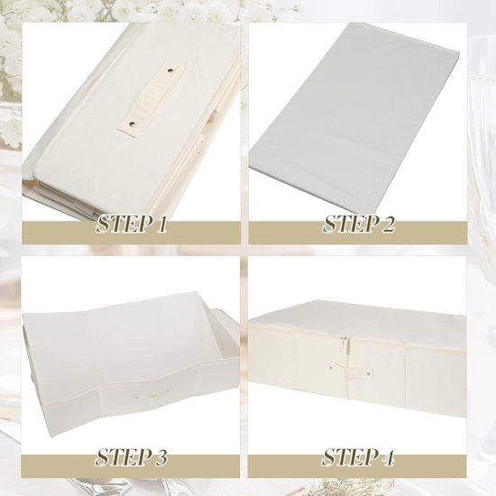 Jurk Opbergdoos - Bruiloft Kleding - Trouwjurk Bewaren - Zuurvrij Papier - 71 x 40 x 17.5 cm - Beige Wit — afbeelding 5