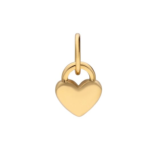 Pendentif cœur doré avec une boucle pour l'attacher à une chaîne.