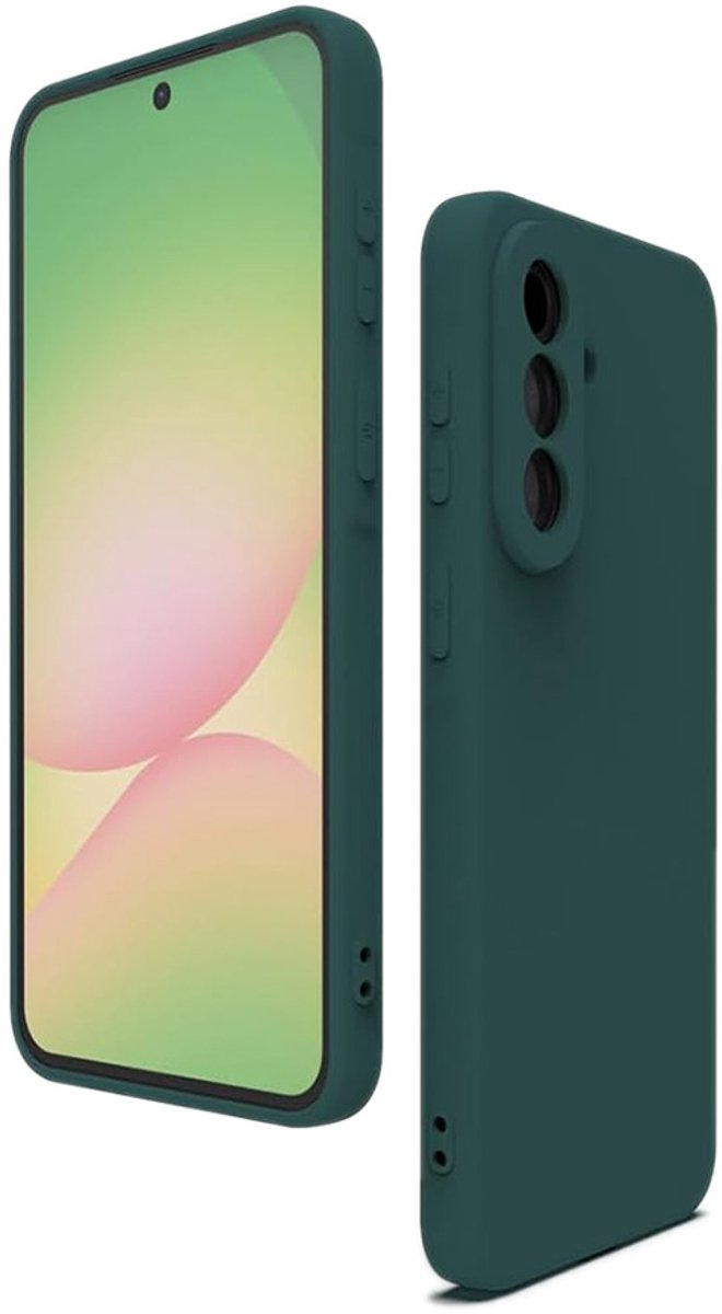 CaseMania Backcase hoesje geschikt voor Samsung Galaxy A57 - Effen Donkergroen - Silicone