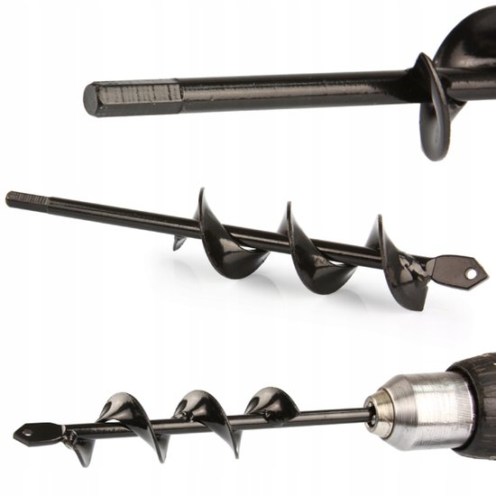 Merkloos - Grondboor - 4cm - 22cm - Manganstaal — afbeelding 2