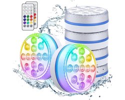 Led-dompelverlichting, ultraheldere afstandsbediening, waterbestendige zwembadverlichting met magneten, zuignappen, IP68, 16 kleuren, voor zwembaden, bubbelbaden, vijvers, tuinen