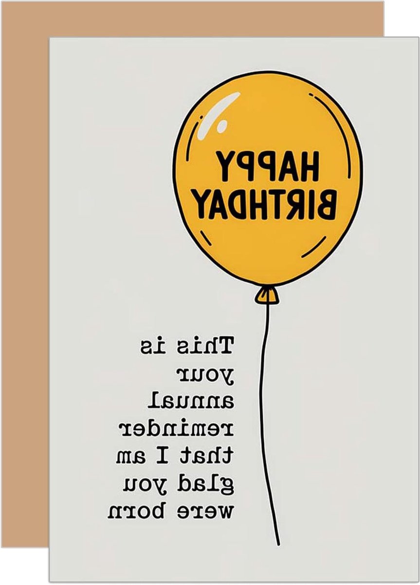Verjaardagskaart met envelop - Feestelijke wenskaart - Gelefeliciteerd versturen - Dubbele vouwkaart - 11.5 x 17 cm - Neutraal
