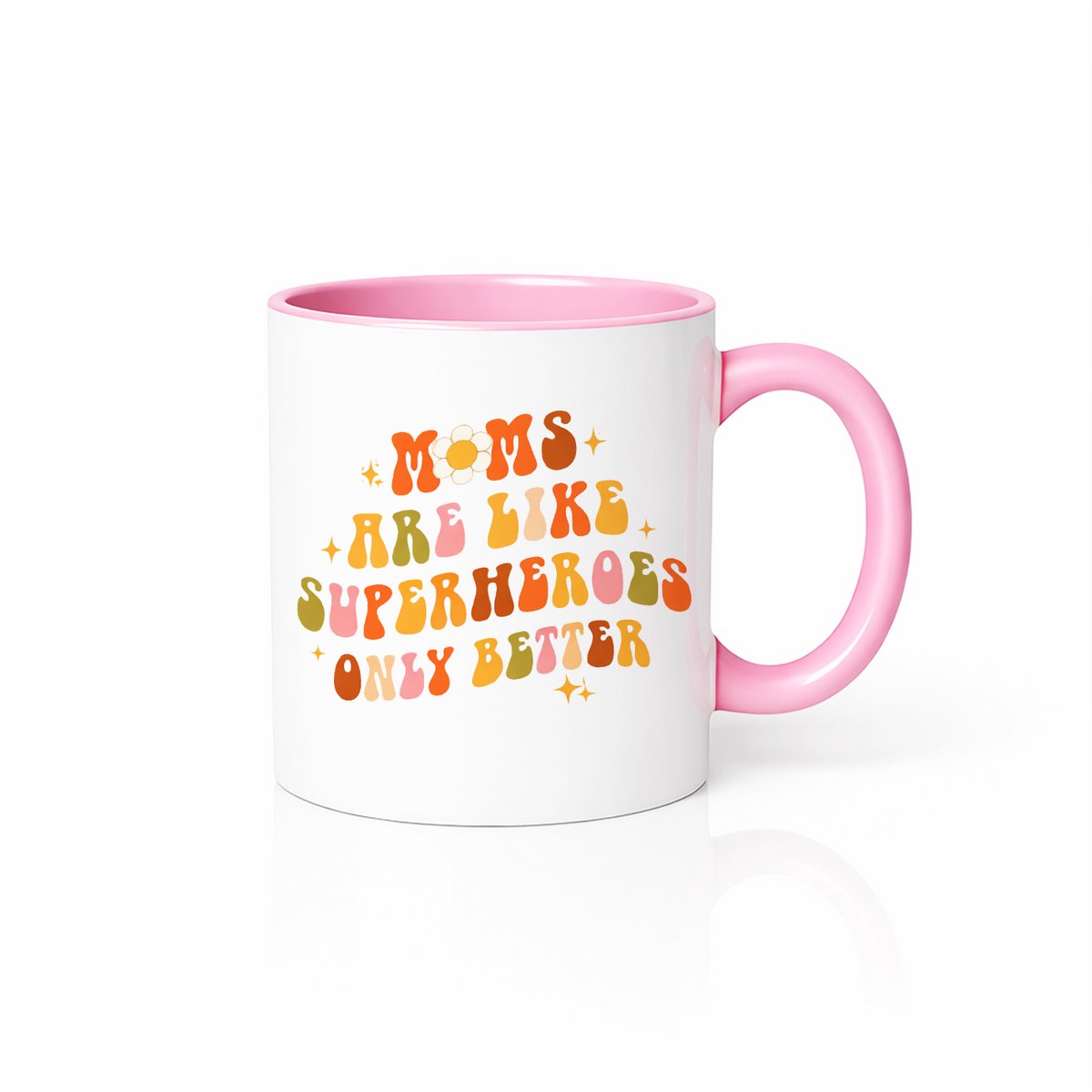 Roze Witte Cadeau Mok - Superheroes Only Better Quote - Perfect Moederdag Cadeautje