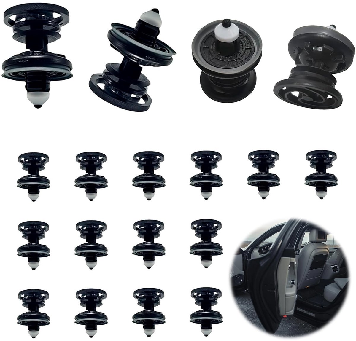 Brenzoos - Vervangingsclips Deurtrim - Set van 50 - Duurzaam en Robuust - Zwart - Montageclips voor VW en Audi - Perfecte oplossing voor beschadigde..
