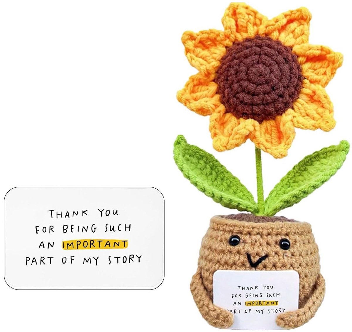Cosensi - Pocket Hug Positive Sunflower - Gelukszonnebloem - Knuffelpop met positieve boodschap - Geel - Cadeau voor jongens en meisjes - Perfect v...