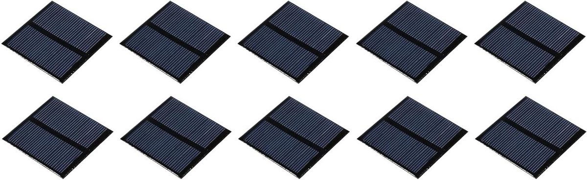 Zonnecellen Set - Mini Zonnepanelen Cellen - Doe-het-zelf Stroomproject - Hoge Efficiëntie - 52 mm x 52 mm - Zwart