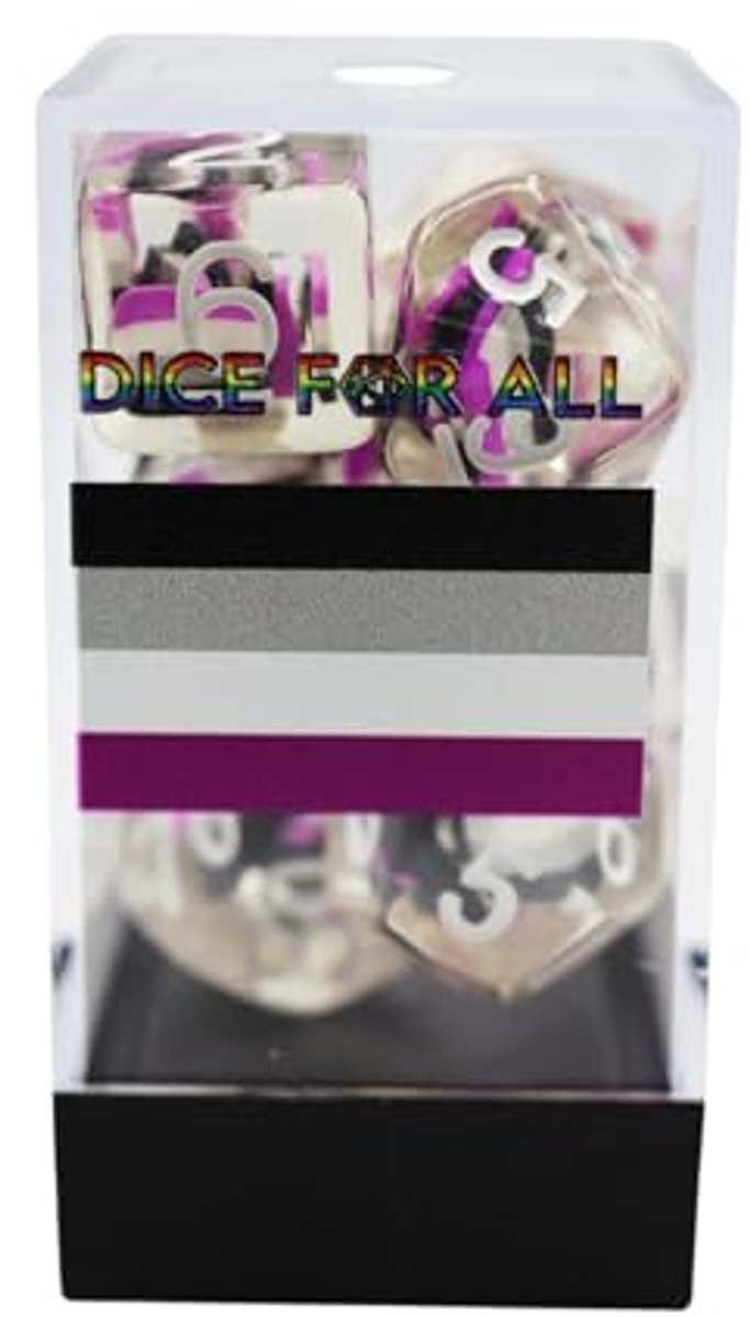 Foam Brain Games dobbelstenen set asexual flag - RPG dobbelstenen.