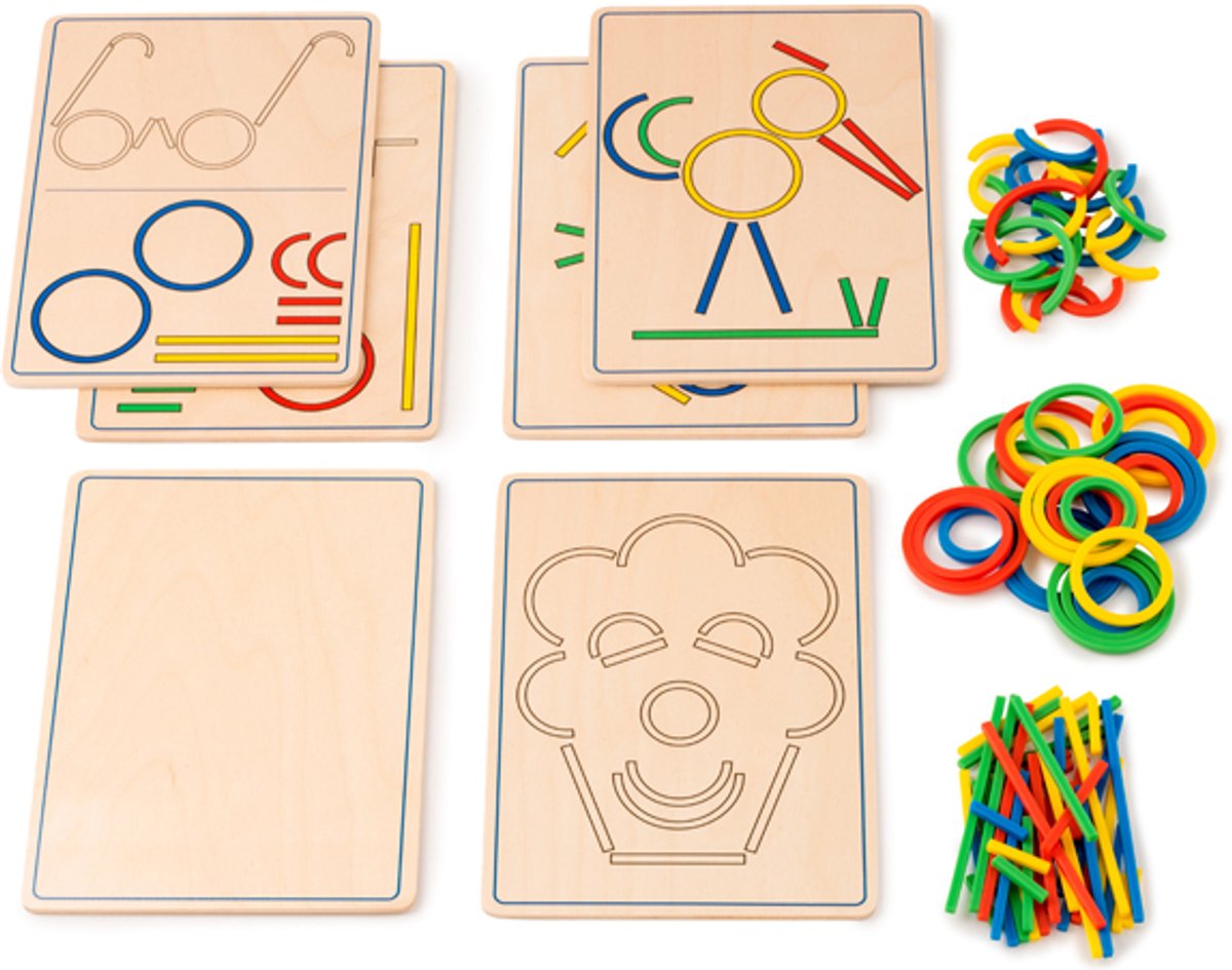 Eduplay educatief spel Rings and sticks - kleurrijk karton speelgoed.