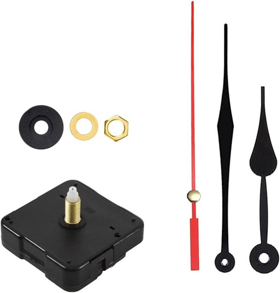 Klok Beweging Vervanging - Wandklok Mechanisme - Klokken Maken - Compleet Reparatiepakket - 20 mm Aslengte - Zwart