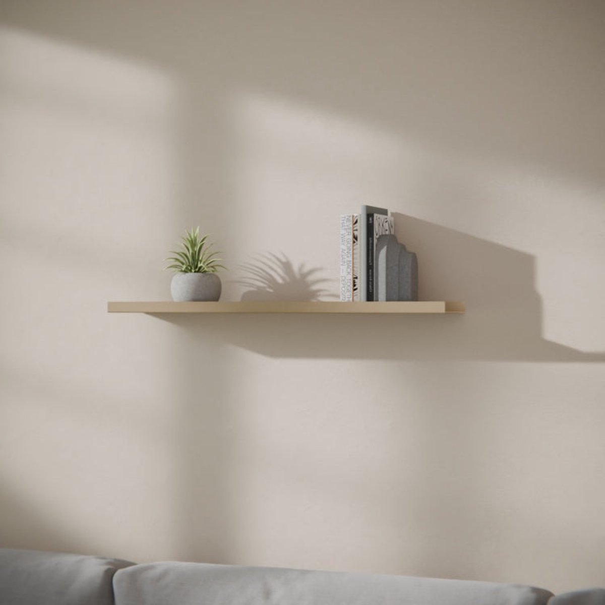 Metalen Wandplank Edge Grijsbeige 80 cm - Kunst van Staal