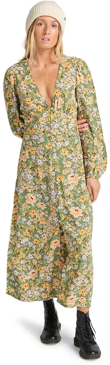 Billabong Cool Night Lange Jurk Met Lange Mouwen L Vrouw Lux Army