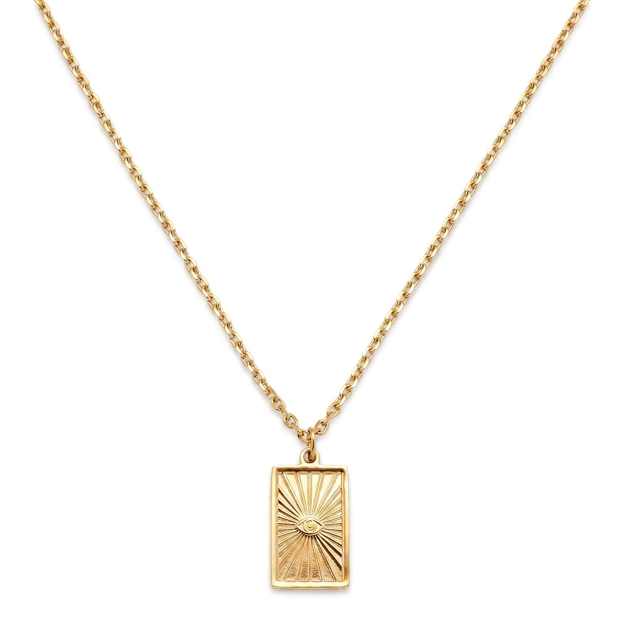 Mediterranean | 14K vergulde ketting met Evil Eye-hanger