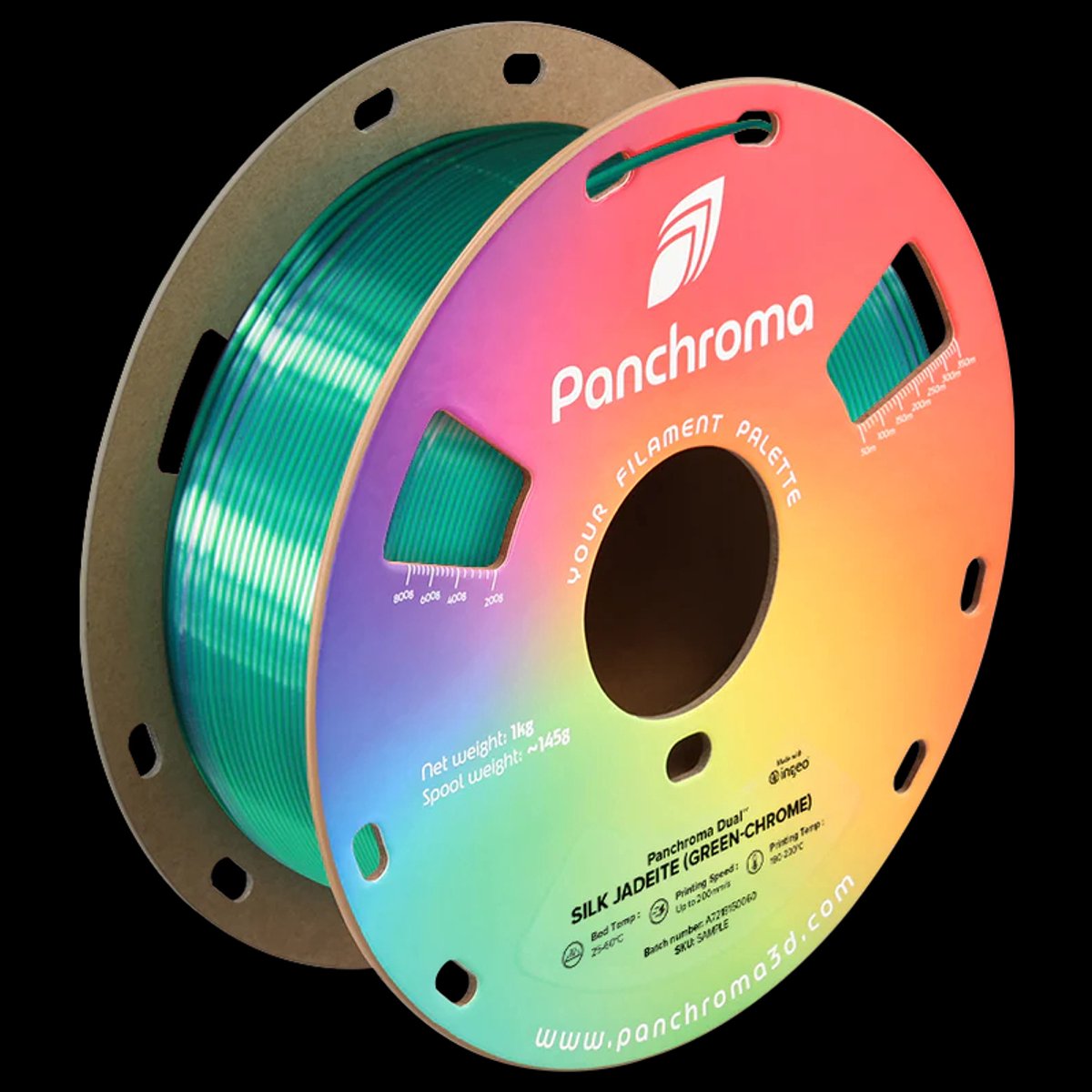 Polymaker Panchroma Dual Silk Jadeite (Groen Chrome) PLA 3D filament 1,75mm 1kg