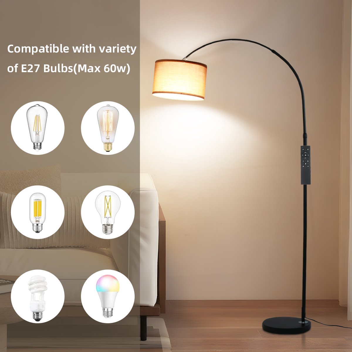 ANTENLICHT Moderne Vloerlamp - 9W LED met Afstandsbediening thumbnail 4