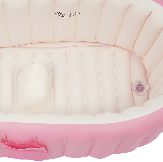 Babybadje Opblaasbaar Kinderbad 77*40*25cm Roze Draagbaar Opvouwbaar Reisbad Mini-Luchtzwembad — afbeelding 3