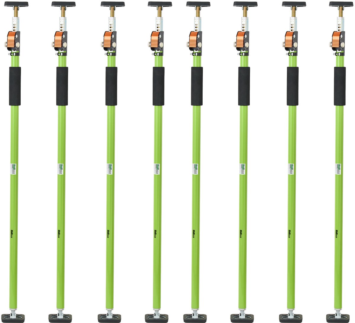 TRUTZHOLM - Eénhandige Montagesteun 160-290 cm - 60 kg - Plafondsteun - Telescopische Steun - Bouwstempel - Verstelbaar - Set van 8