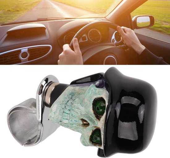 Skull Vorm Stuurknop voor Auto, Boot of Vrachtwagen - Stuurwiel Suïcide Knop, Handvat Spinner voor Gemakkelijk Sturen en Comfortabel Rijden — afbeelding 2
