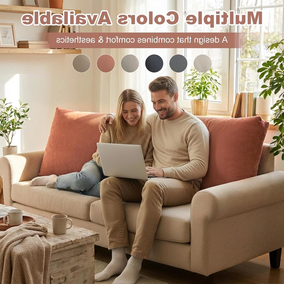 Rugsteunkussen - Leeskussen bank - Comfortabel lezen - Extra dikke vulling - 60 x 58 cm -