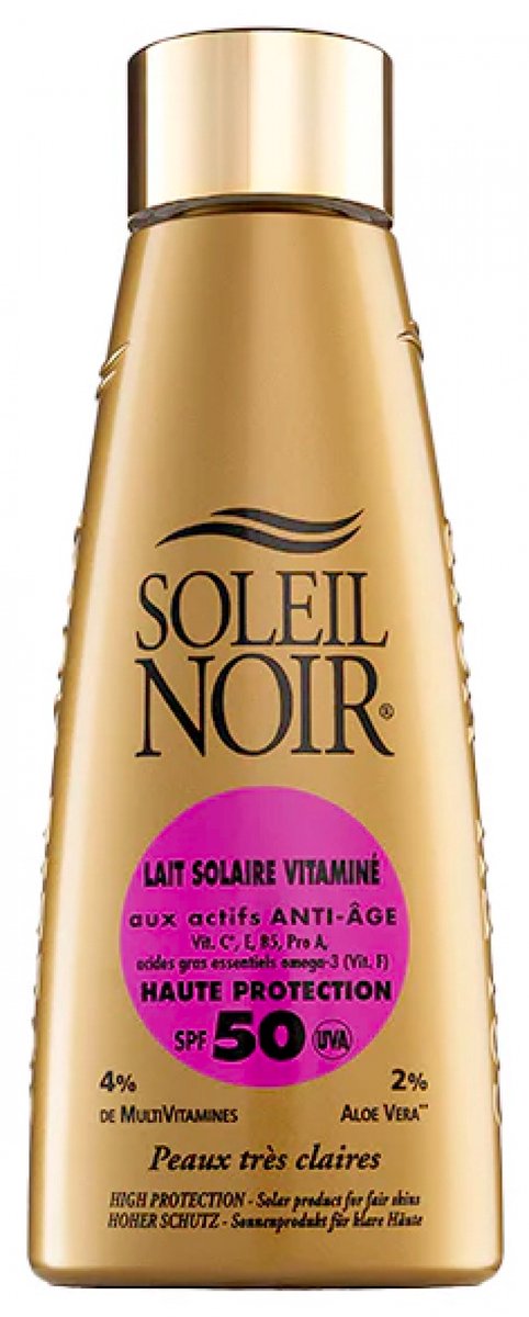 Soleil Noir Hoge Bescherming Gevitaminiseerde Zonnemelk SPF50 150 ml
