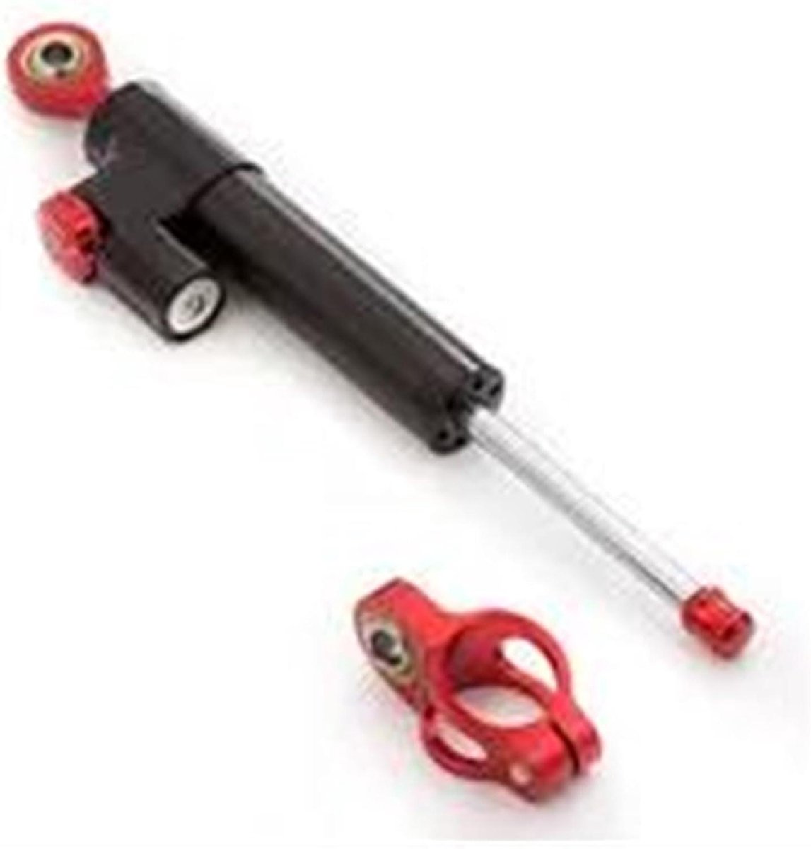 Motorfiets Stuurdempers Stabilisator - Stuurdemper Mount - Verbeter Rijstabiliteit - CNC Gefreesd Aluminium - 25.5 cm - Zwart