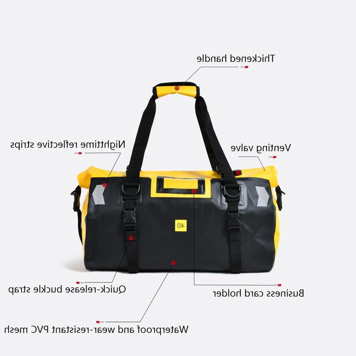 Motorfiets staarttas - Bagage opbergtas - Lange afstanden rijden - Waterdicht en scheurbestendig - 40 liter - Groen