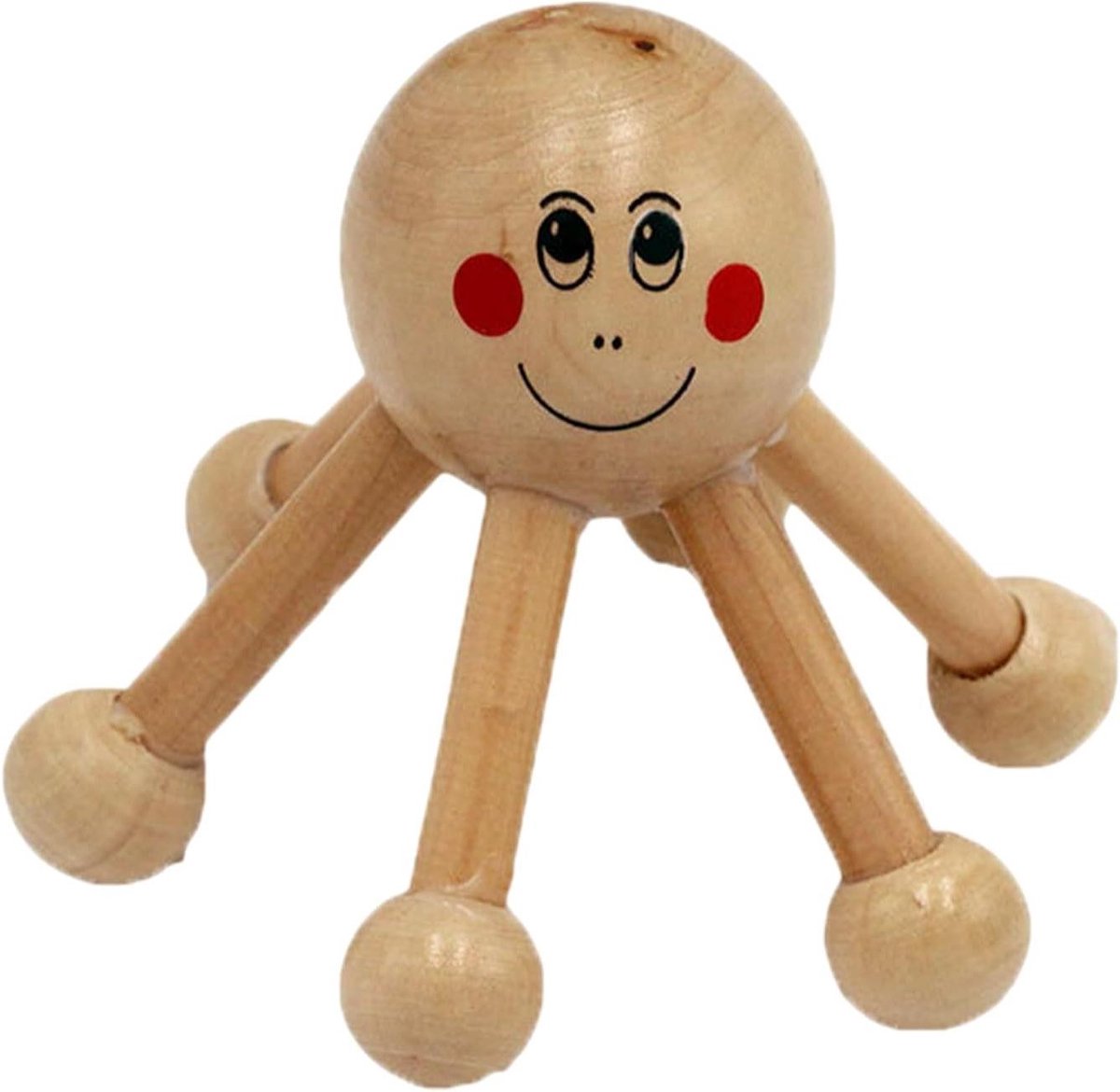 Zes-poot Massage Tool - Houten Gua Sha - Ontspanning Lichaam - Draagbaar Ontwerp - 9 cm - Houtkleurig