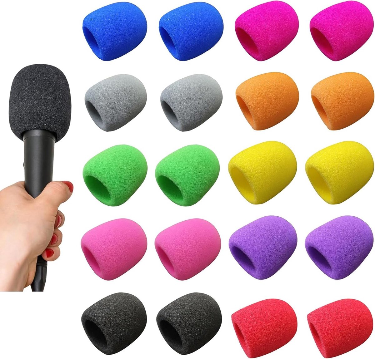 Premium Windbescherming voor Microfoons – Schuim Mini Microfoon, Handmicrofoon, Headset Windscreen met Uitzonderlijke Elasticiteit en Geluidsisolatie