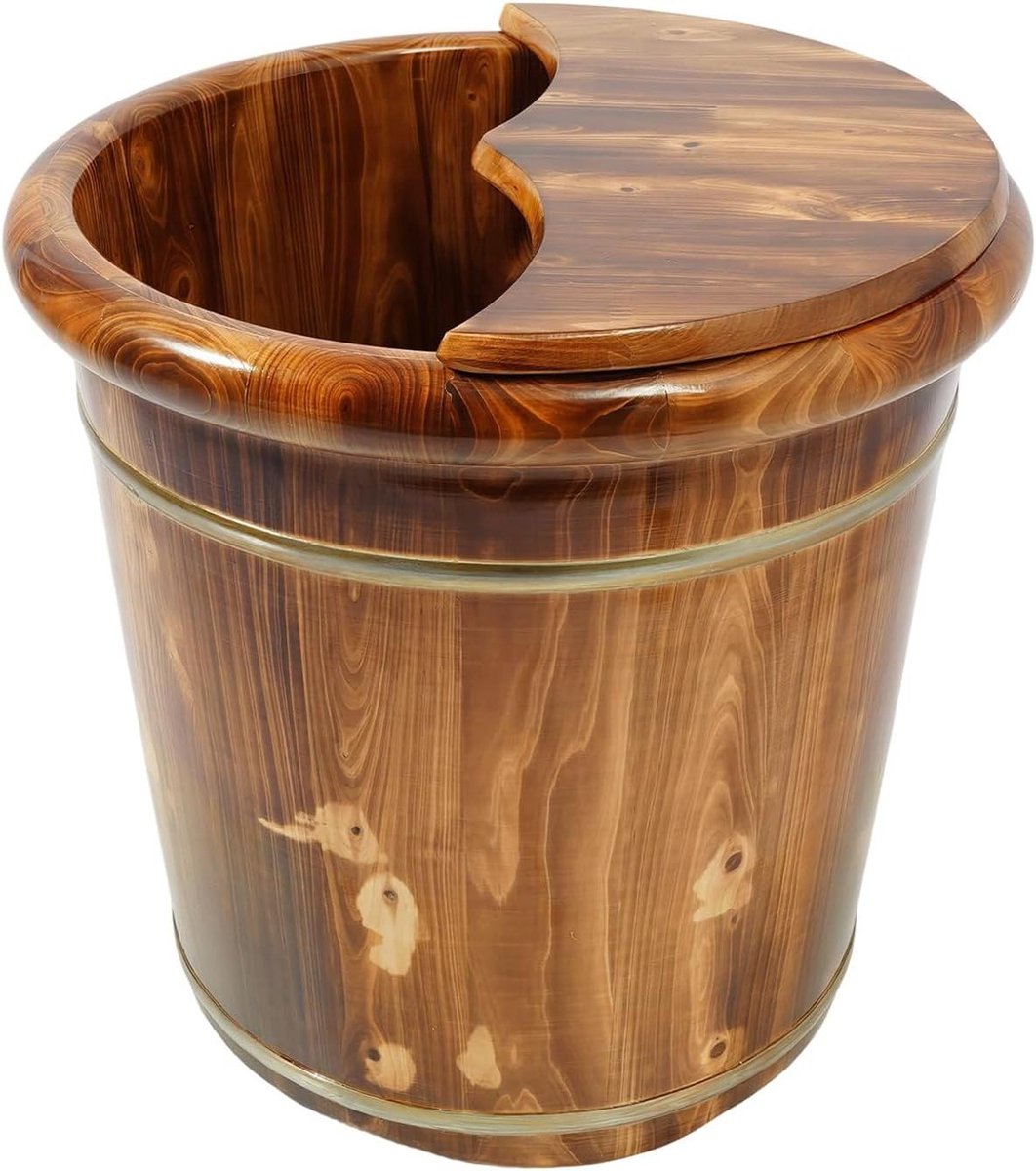 Voetbad Emmer - Houten Kuip - Voetontspanning Thuis - Massief Hout - 40 x 40 cm - Bruin