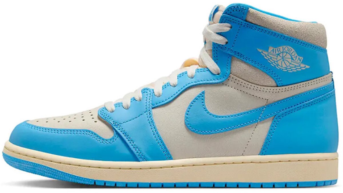 Nike Air Jordan 1 High OG Sneakers Unisex UNC Reimagined Blauw