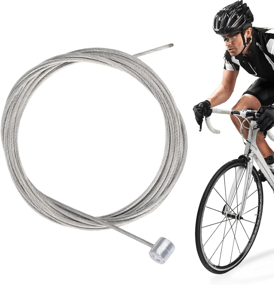 Remkabelset Fiets - Schakelkabels Fiets - Fietsreparatie - Roestvrij staal - 170 cm - Zilver