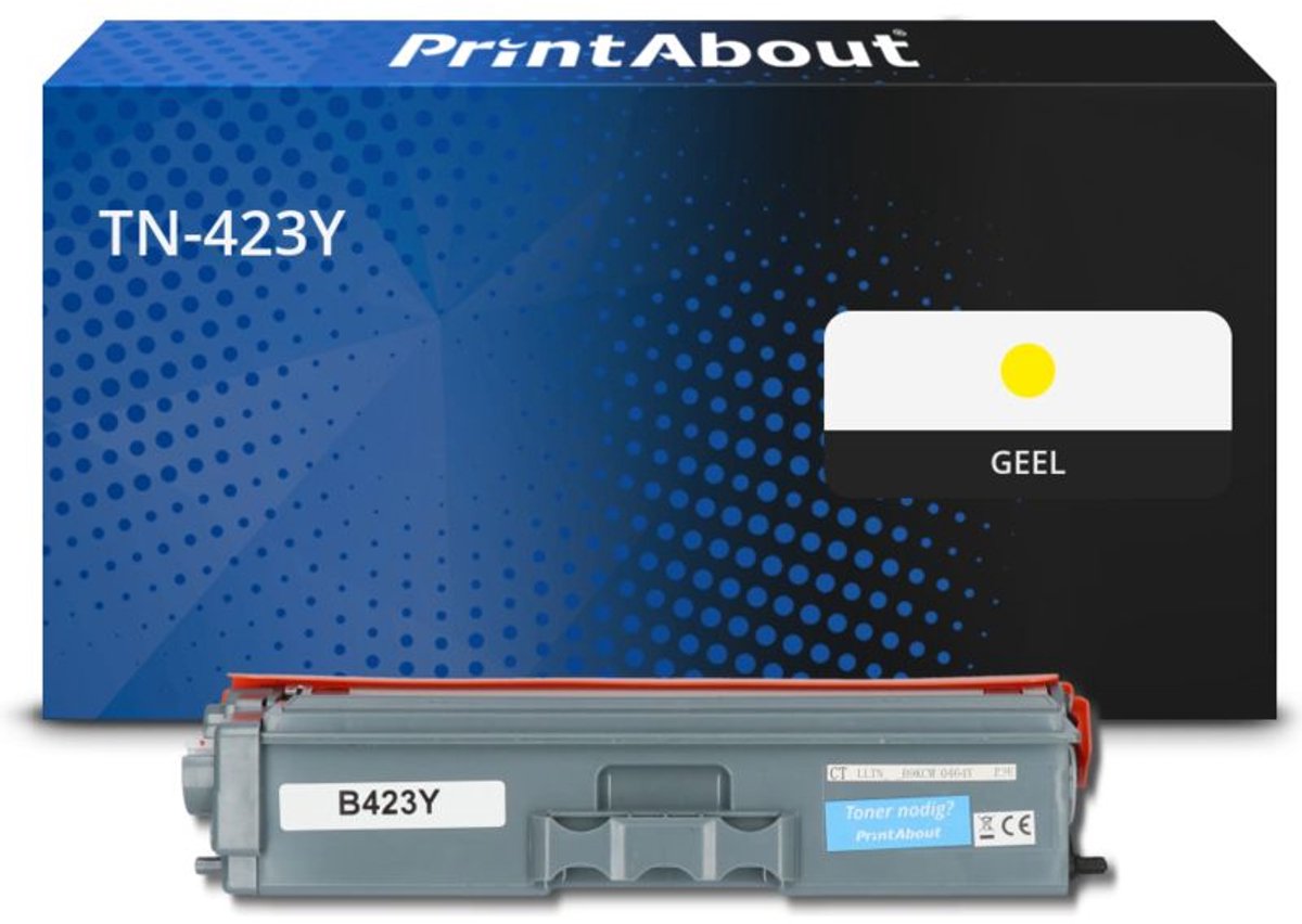 PrintAbout huismerk Toner TN-423Y Geel Hoge capaciteit geschikt voor Brother