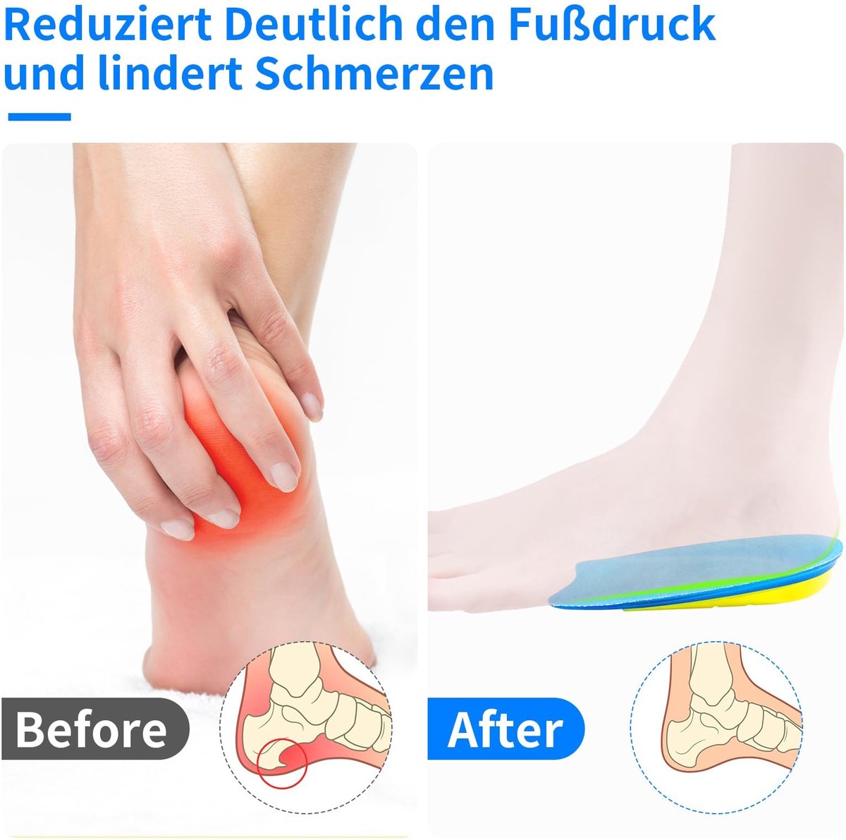 Dailygoods- Hielkussen 4 Paar - Hielbeschermers - Hielkussentjes voor Te Grote Schoenen - Ondersteuning bij Hielspoor - Geschikt voor Sneakers/Hoge Hakken - Comfortabel en Aanpasbaar - Inlegzolen